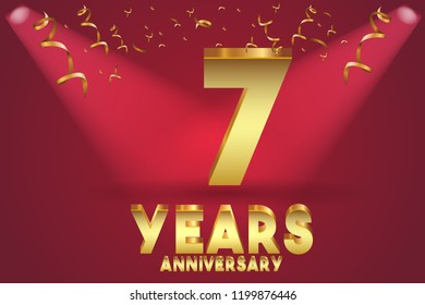 7th Anniversary numbers. background for anniversary