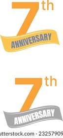 7th anniversary tag and label in two different colors suitable for many uses