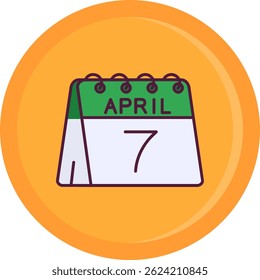 7th of April Line vector Icon Design