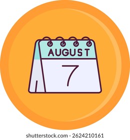 7th of August Line vector Icon Design