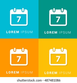 7th Calendar Four Color Material Designed Icon / Logo