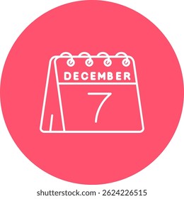 7 de Diciembre Línea Vector Icon Design