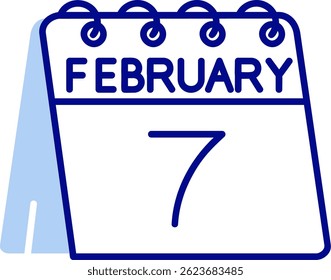7 de febrero Línea Vector Icon Design