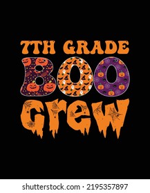 7th Grade Boo Crew Teacher Student Halloween Costume T-Shirt