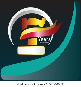 7th. Illustration of Celebration Design. Vector Celebration of the 7th Anniversary of the Celebration.