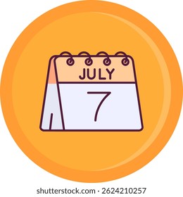 7th of July Line vector Icon Design