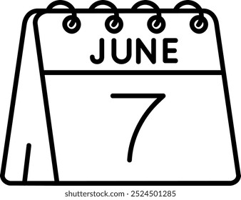 7th of June Line vector Icon Design