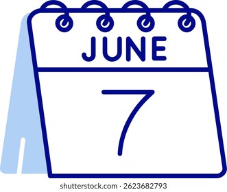 7th of June Line vector Icon Design