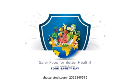 7th June, World Food Safety Day Concept. Foodborne diseases and awareness. Vector illustration