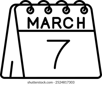 7th of March Line vector Icon Design