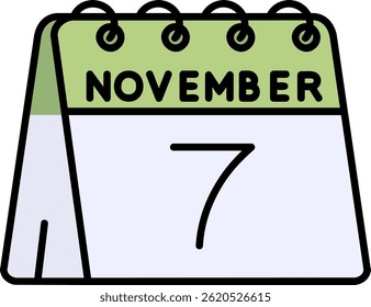 7th of November Line vector Icon Design