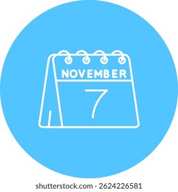 7 de noviembre Línea Vector Icon Design