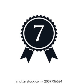 Plantilla de diseño del logotipo del logotipo de la marca ganadora del séptimo lugar. Mejor diseño de logotipo de señalización de distintivo de vendedor en la carta 4
