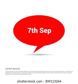 7th Sep Labor Day Red Labor Day Speech Bubble. Vector illustration