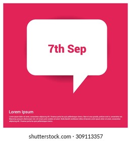 7th Sep Labor Day Typography Pink Background Speech Bubble symbol. . Vector illustration