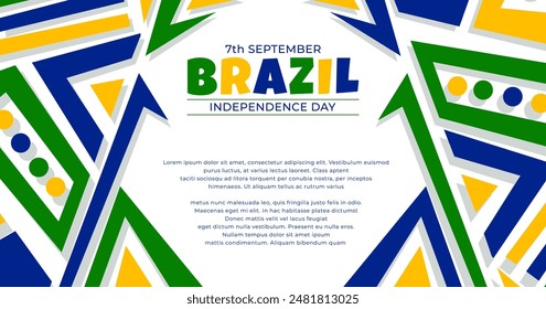 7th September, Brazilian Independence day template with with symmetrical abstract geometric shape design