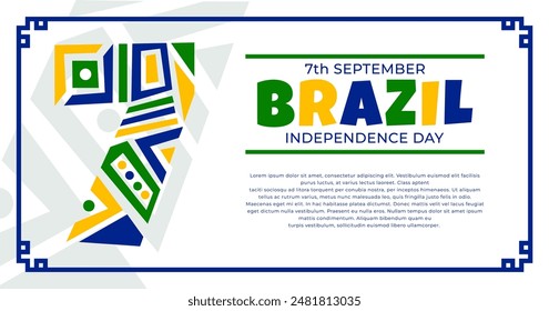 7th September, Brazilian Independence day template with abstract geometric shape design