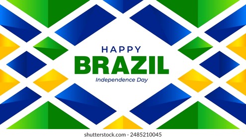 7th September, Brazilian Independence day. with symmetrical geometric shape design