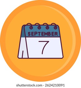 7 de septiembre Línea Vector Icon Design