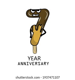 7.ª celebración del aniversario ilustración de diseño de plantillas vectoriales