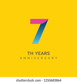 7th Year Anniversary Vector Template Design Illustration.