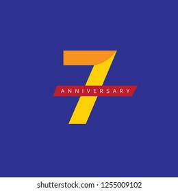 7th Year Anniversary Vector Template Design Illustration.