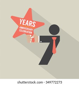 7th Years Anniversary Typography Design Vector Illustration