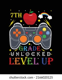 7th-grade unlocked level-up t-shirt design