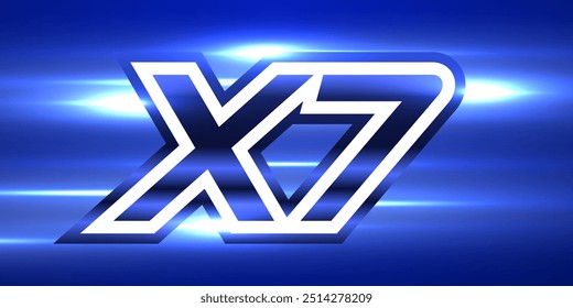 7x winner banner, promotion flyer, prize label. Speed lights. Vector illustration