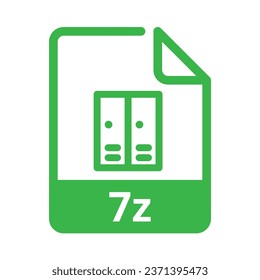 7z File Icon. Vector File Format. 7z File Extension Modern Flat Design