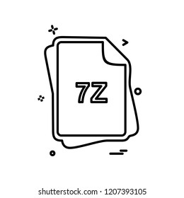 7Z file type icon design vector