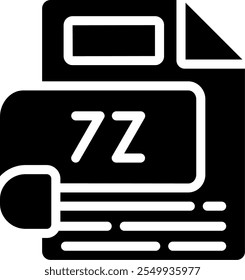 7Z Glyph Icon Vector Design