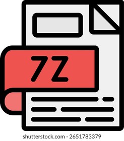 Design de ícone preenchido de linha 7Z