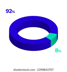 8 92 3d donut pie chart illustration eps vector 