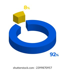 8 92 3d donut pie chart illustration eps vector 