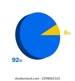 8 92% 3d gráficos circulares ejemplos de ilustraciones vectoriales