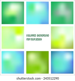 8 abstract colorful smooth blurred vector backgrounds for design