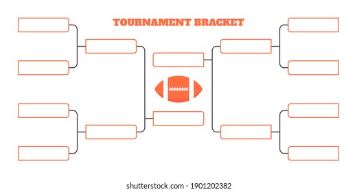 8 american football team tournament bracket championship template flat style design vector illustration isolated on white background. Championship bracket schedule american football game spreadsheet.