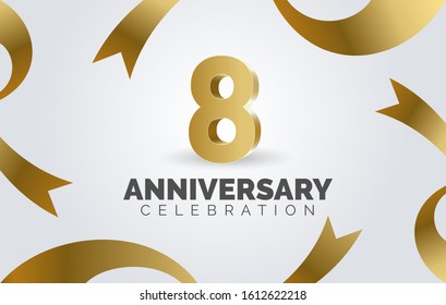 8 Anniversary Celebration Three Dimension Number Stock Vector (Royalty ...