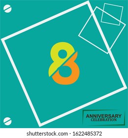 8 anniversary celebration vector concept template design illustration
