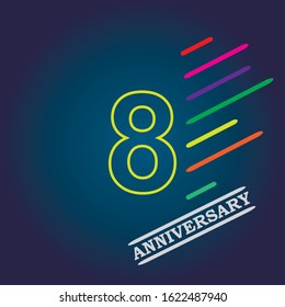 8 anniversary celebration vector concept template design illustration