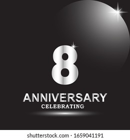 8 Jubiläum Logo-Vektorillustration Vorlage. Design für Banner, Grußkarten oder Print