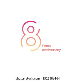 8 anniversary logotype with gradient colors for celebration purpose and special moment