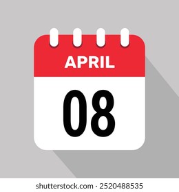 8 april kalender symbol vektorgrafik grafik design