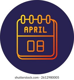 8 April Line Circle Gradient Style