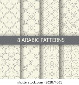 8 arabic pattern background, Pattern Swatches, vector, Endless texture can be used for wallpaper, pattern fills, web page,background,surface