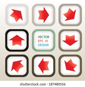 8 arrow directions set. vector 