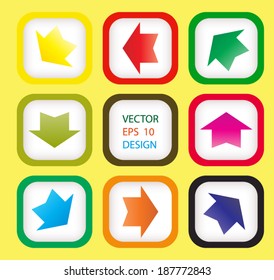 8 arrow directions set. vector