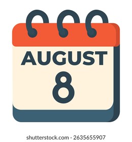 8 august calendar vector on white background
Vector calendar with date