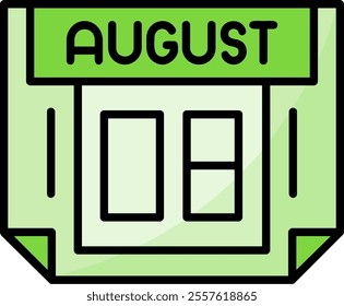 8 August Filled Style Icon Design